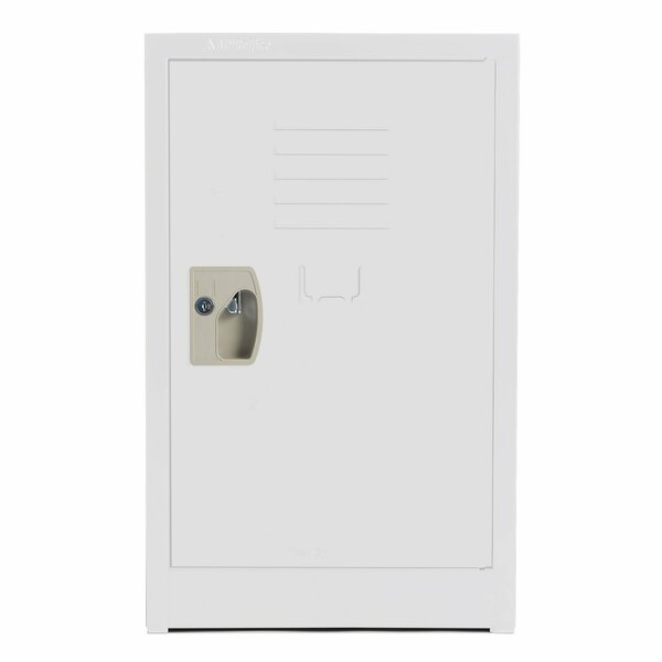 Adiroffice 24in H x 15in W Steel Single Tier Locker in White ADI629-02-WHI